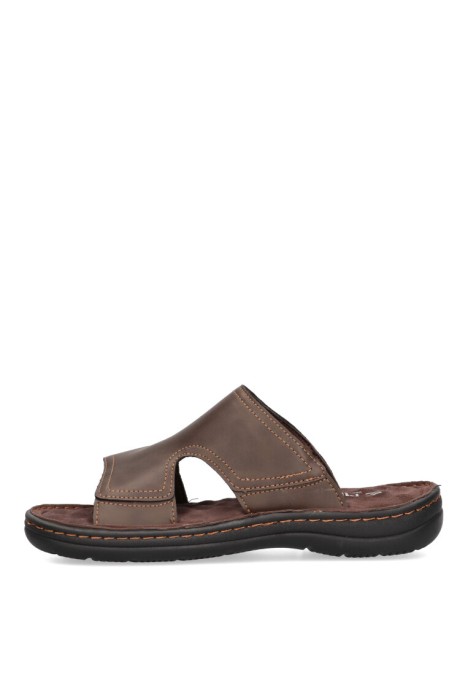 Sandalia de hombre ETIKA 41015 marron sintetico suela plana