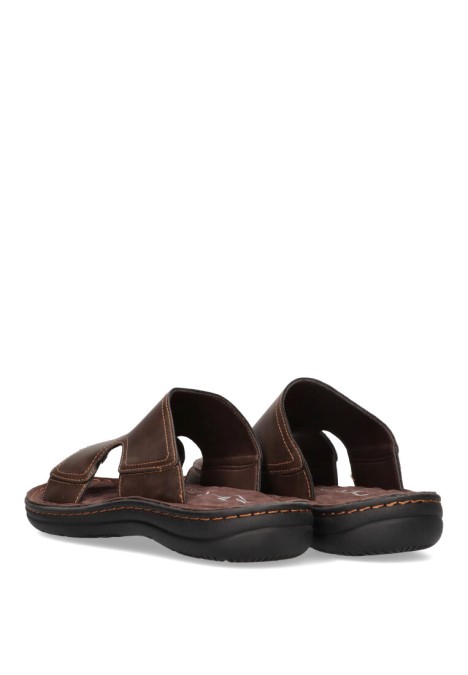 Sandalia de hombre ETIKA 41015 marron sintetico suela plana