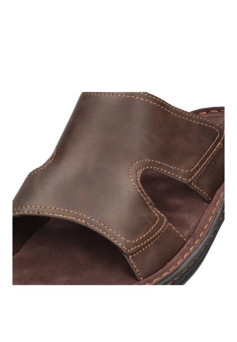 Sandalia de hombre ETIKA 41015 marron sintetico suela plana
