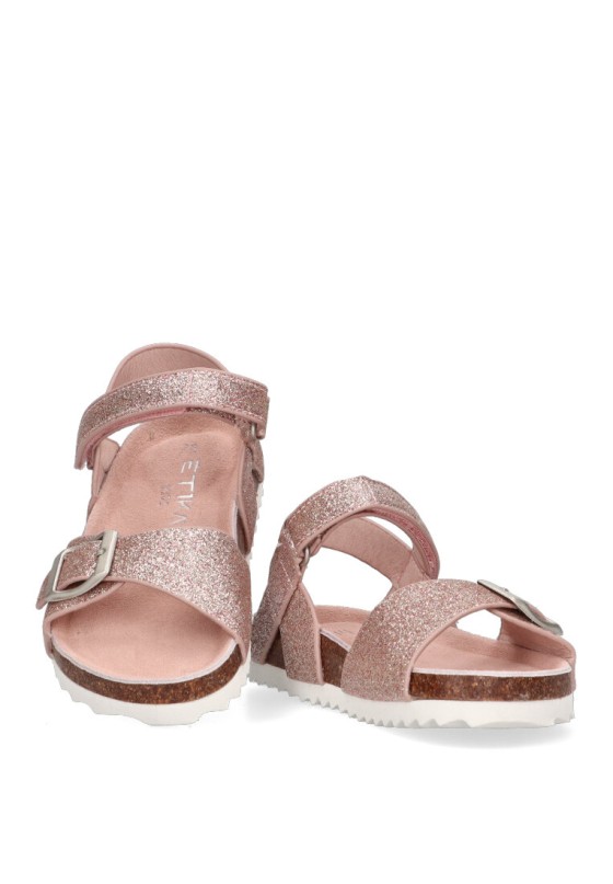 Sandalia de niña ETIKA 13712 rosa sintetico suela plana