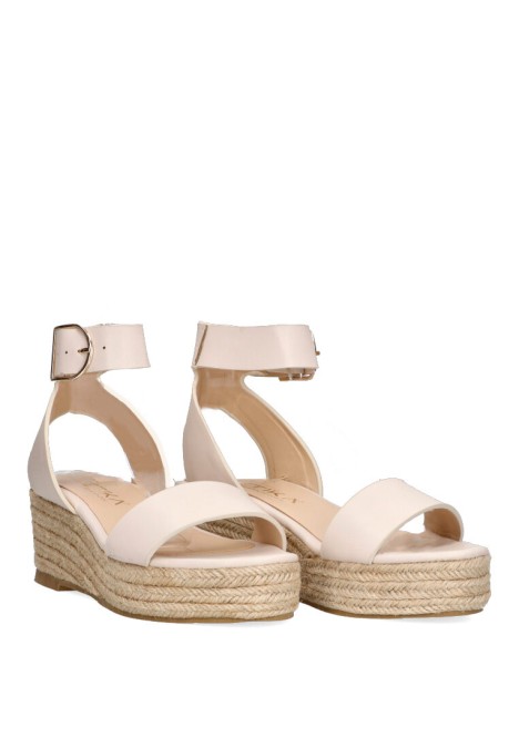 Sandalia de mujer ETIKA 10006 beige sintetico cuña media