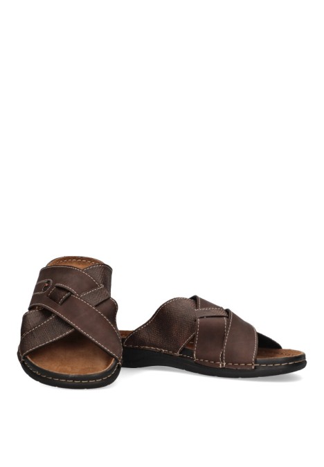 Sandalia de hombre ARIZONA 634 marron sintetico suela plana