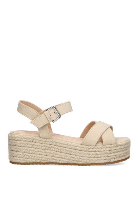 Sandalia de mujer Luna Collection 65-689 beige sintetico suela doble