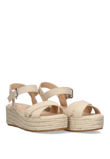 Sandalia de mujer Luna Collection 65-689 beige sintetico suela doble