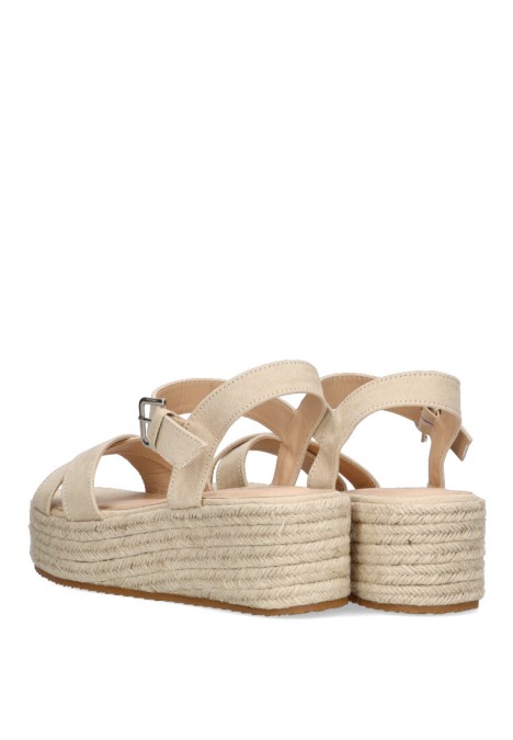 Sandalia de mujer Luna Collection 65-689 beige sintetico suela doble