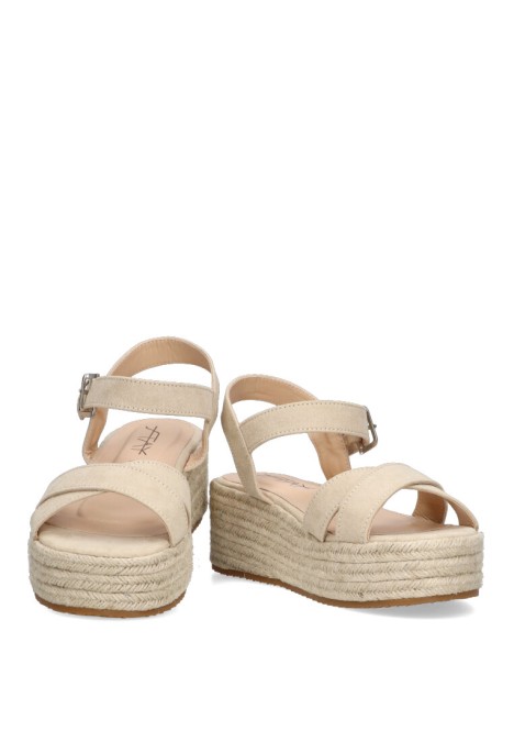 Sandalia de mujer Luna Collection 65-689 beige sintetico suela doble