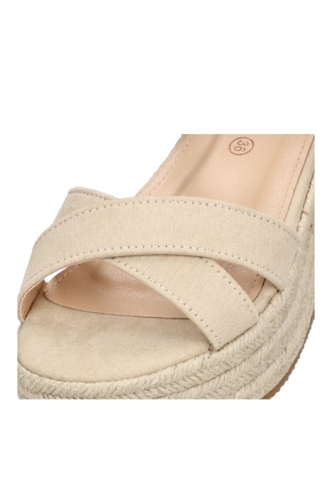 Sandalia de mujer Luna Collection 65-689 beige sintetico suela doble