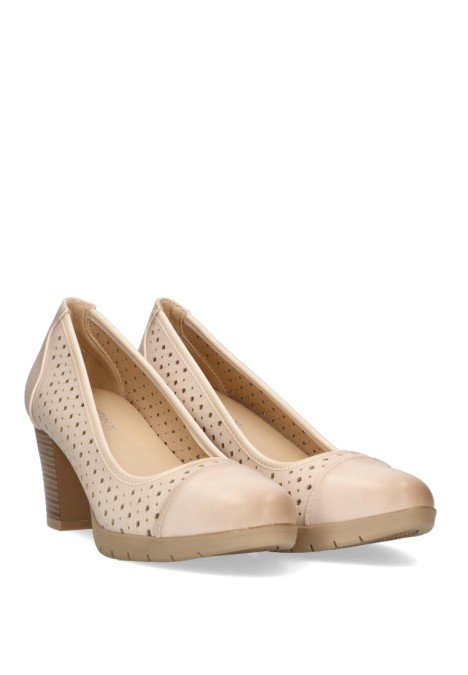 Salon de mujer ARMONY 40002 beige sintetico tacón medio