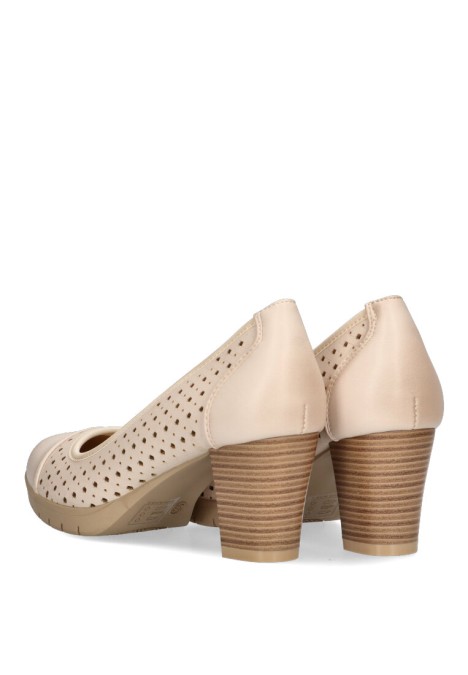 Salon de mujer ARMONY 40002 beige sintetico tacón medio