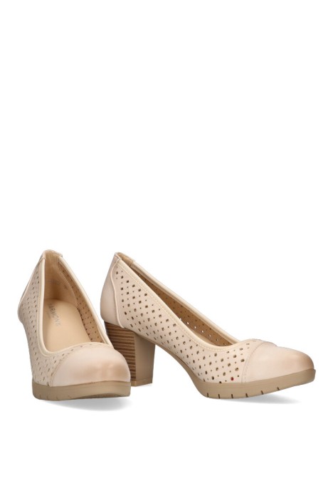 Salon de mujer ARMONY 40002 beige sintetico tacón medio