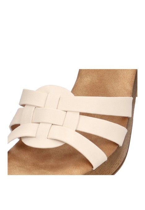 Sandalia de mujer ETIKA 30017 beige sintetico tacón medio
