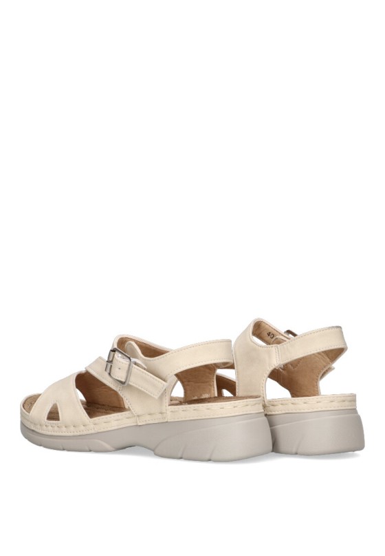 Sandalia de mujer ARMONY 41602 beige antelina suela plana