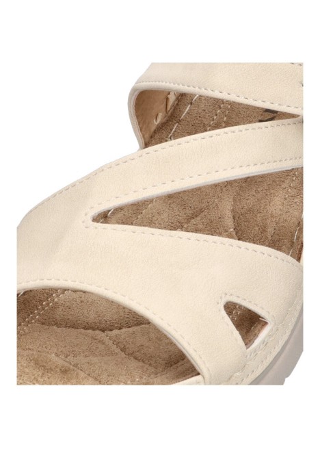 Sandalia de mujer ARMONY 41602 beige antelina suela plana