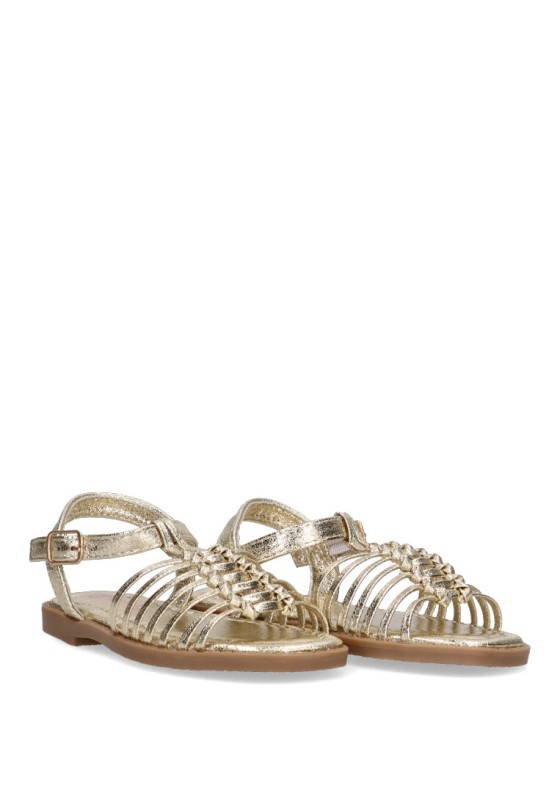 Sandalia de niña LUNA KIDS c957 oro sintetico suela plana
