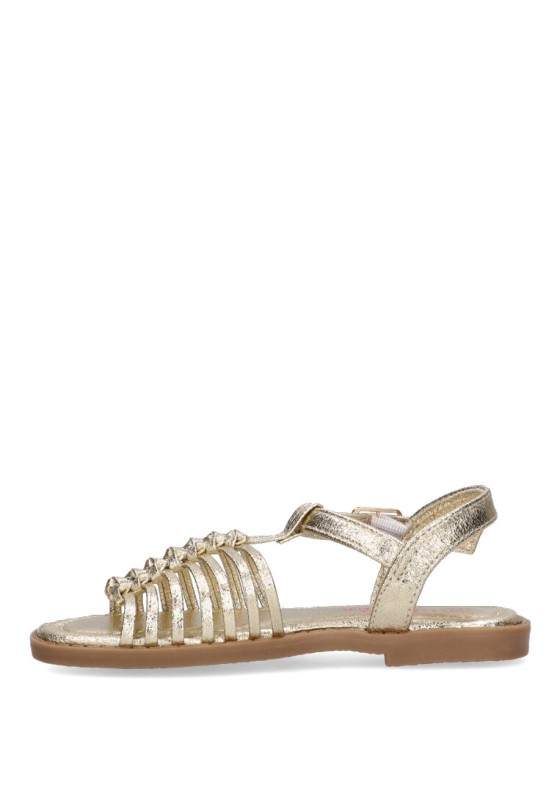 Sandalia de niña LUNA KIDS c957 oro sintetico suela plana