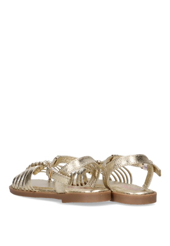 Sandalia de niña LUNA KIDS c957 oro sintetico suela plana