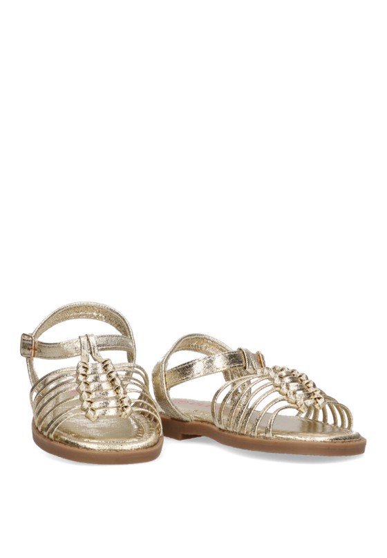 Sandalia de niña LUNA KIDS c957 oro sintetico suela plana