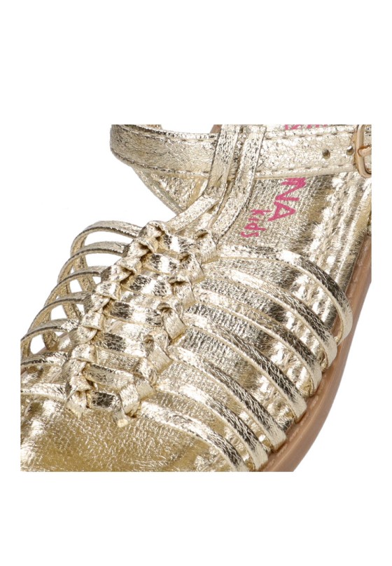 Sandalia de niña LUNA KIDS c957 oro sintetico suela plana