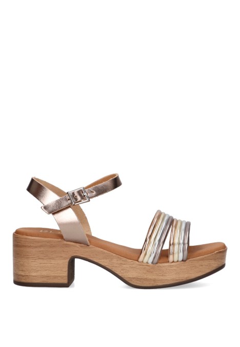 Sandalia de mujer LUNA SD 5392 oro piel tacón medio