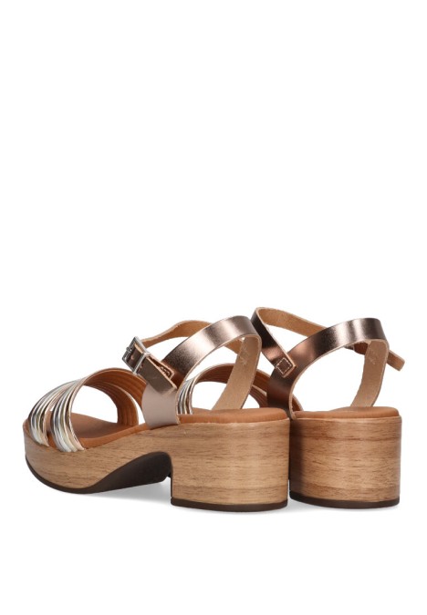 Sandalia de mujer LUNA SD 5392 oro piel tacón medio