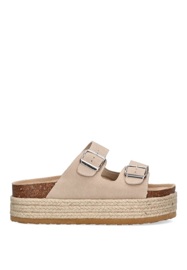 Sandalia de mujer Luna Collection 31-793 beige sintetico suela doble