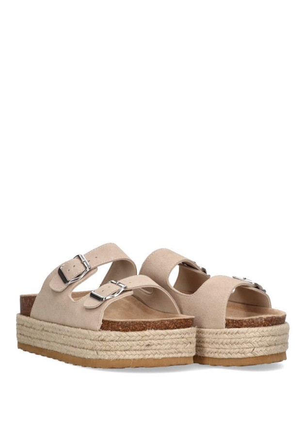 Sandalia de mujer Luna Collection 31-793 beige sintetico suela doble