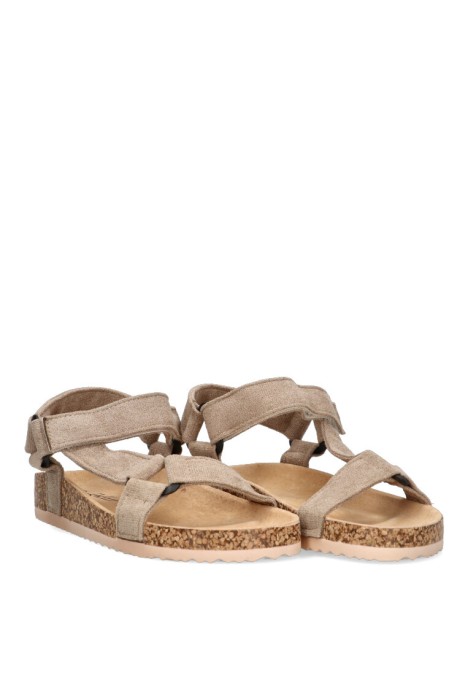 Sandalia de mujer Luna Collection 27-1223 beige sintetico suela plana