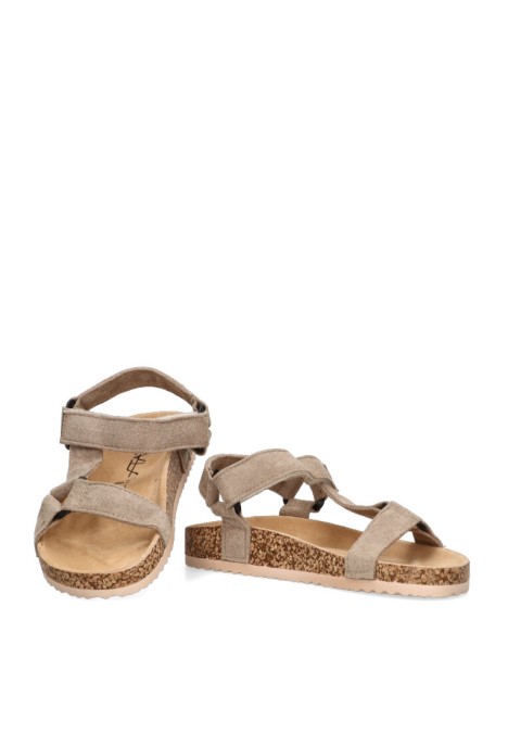 Sandalia de mujer Luna Collection 27-1223 beige sintetico suela plana