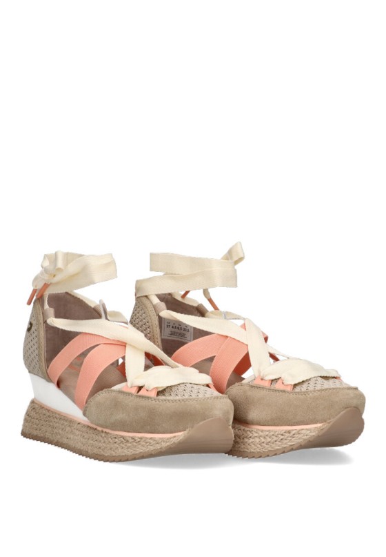 Deportivo de mujer GIOSEPPO totnes beige piel cuña media