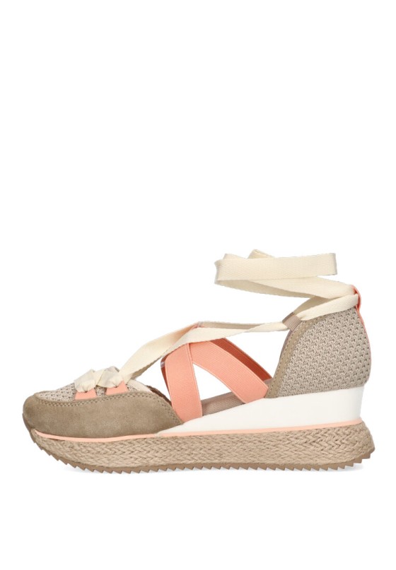 Deportivo de mujer GIOSEPPO totnes beige piel cuña media