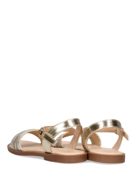 Sandalia de niña LUNA KIDS c941 oro sintetico suela plana