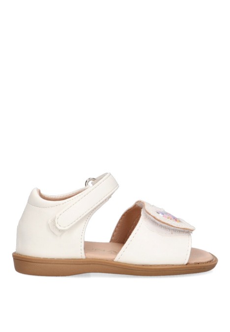 Sandalia de niña LUNA KIDS c162 blanco sintetico suela plana