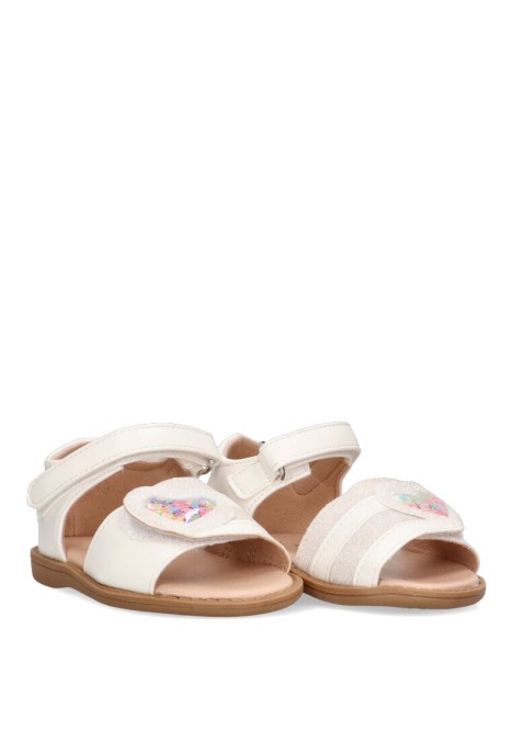 Sandalia de niña LUNA KIDS c162 blanco sintetico suela plana