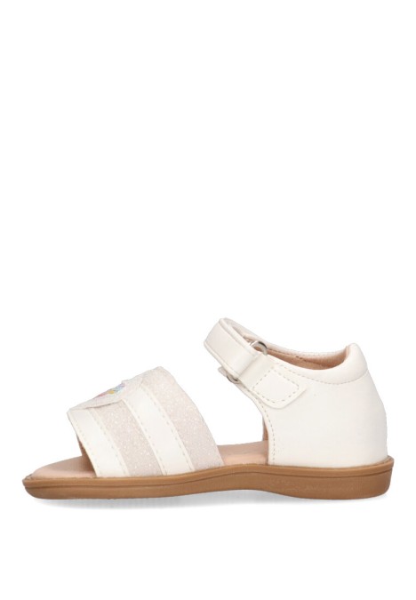 Sandalia de niña LUNA KIDS c162 blanco sintetico suela plana
