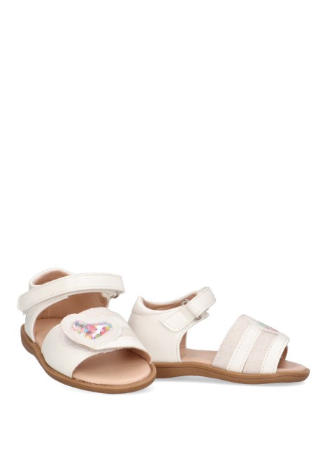 Sandalia de niña LUNA KIDS c162 blanco sintetico suela plana