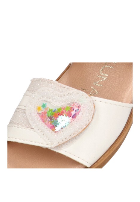 Sandalia de niña LUNA KIDS c162 blanco sintetico suela plana