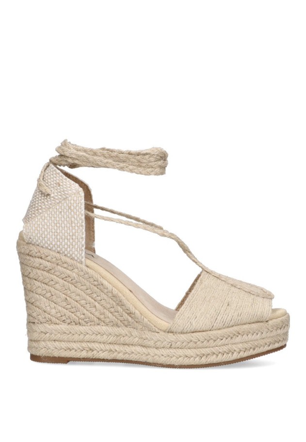 Sandalia de mujer LUNA TREND m4350 natural sintetico cuña alta