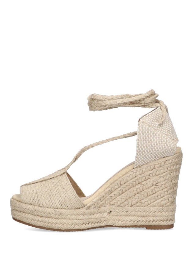 Sandalia de mujer LUNA TREND m4350 natural sintetico cuña alta