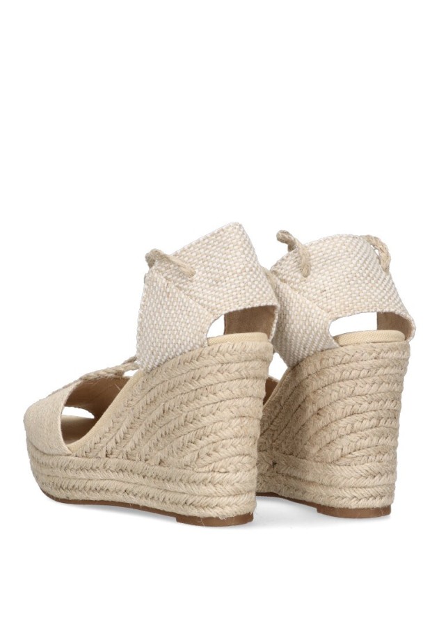 Sandalia de mujer LUNA TREND m4350 natural sintetico cuña alta