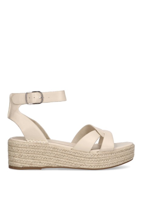 Sandalia beige con suela doble para mujer LUNA TREND M4390