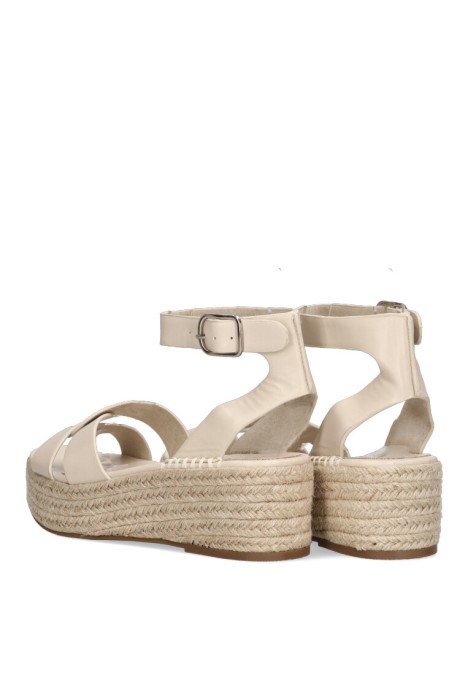 Sandalia beige con suela doble para mujer LUNA TREND M4390