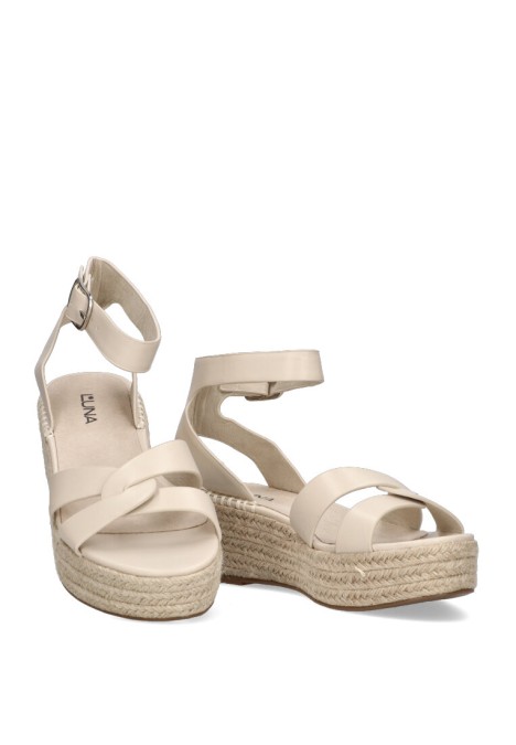 Sandalia beige con suela doble para mujer LUNA TREND M4390