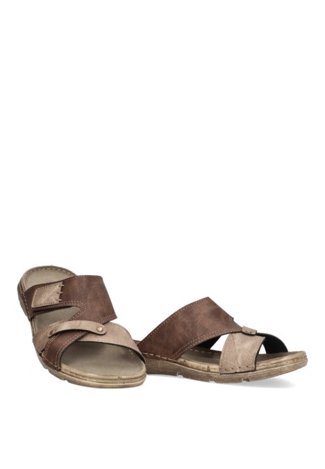 Sandalia de hombre ARIZONA 8013 marron sintetico suela plana