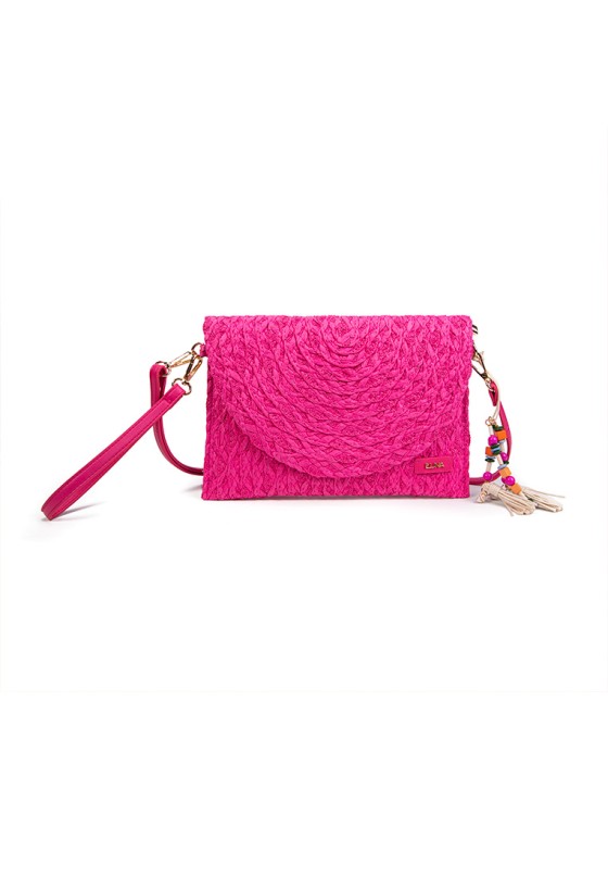 Bolso mano de mujer Luna Collection giorgia fucsia rafia 