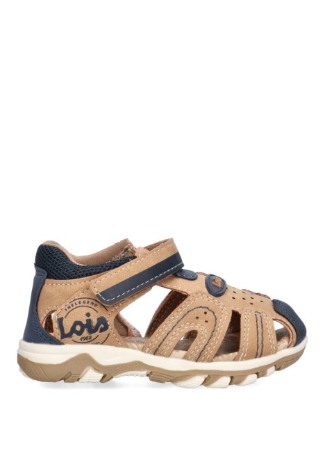 Sandalia de niño LOIS 46224 camel sintetico suela plana