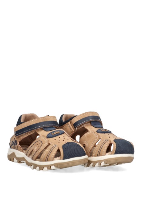 Sandalia de niño LOIS 46224 camel sintetico suela plana