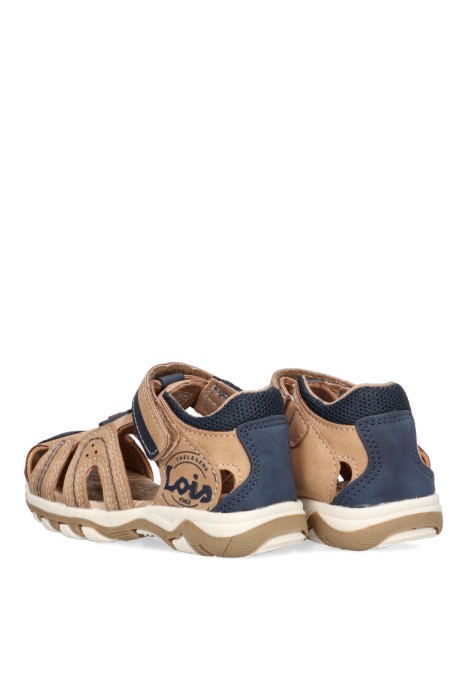 Sandalia de niño LOIS 46224 camel sintetico suela plana
