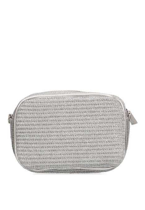 Bolso bandolera pequeña de mujer Luna Collection aurora 1 plata rafia 