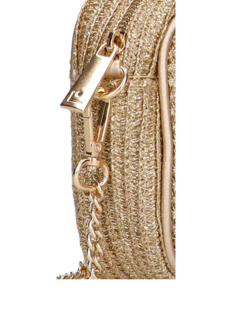 Bolso bandolera pequeña de mujer Luna Collection aurora 1 oro rafia 
