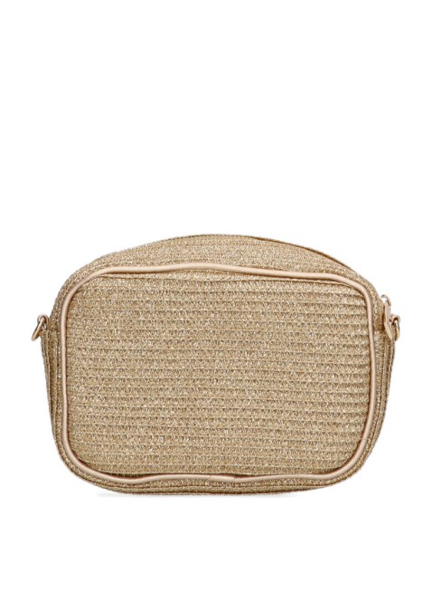 Bolso bandolera pequeña de mujer Luna Collection aurora 1 oro rafia 